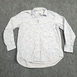 Grayson The Hero‎ Tissue Cotton Shirt Womens Large Gray White Floral Print